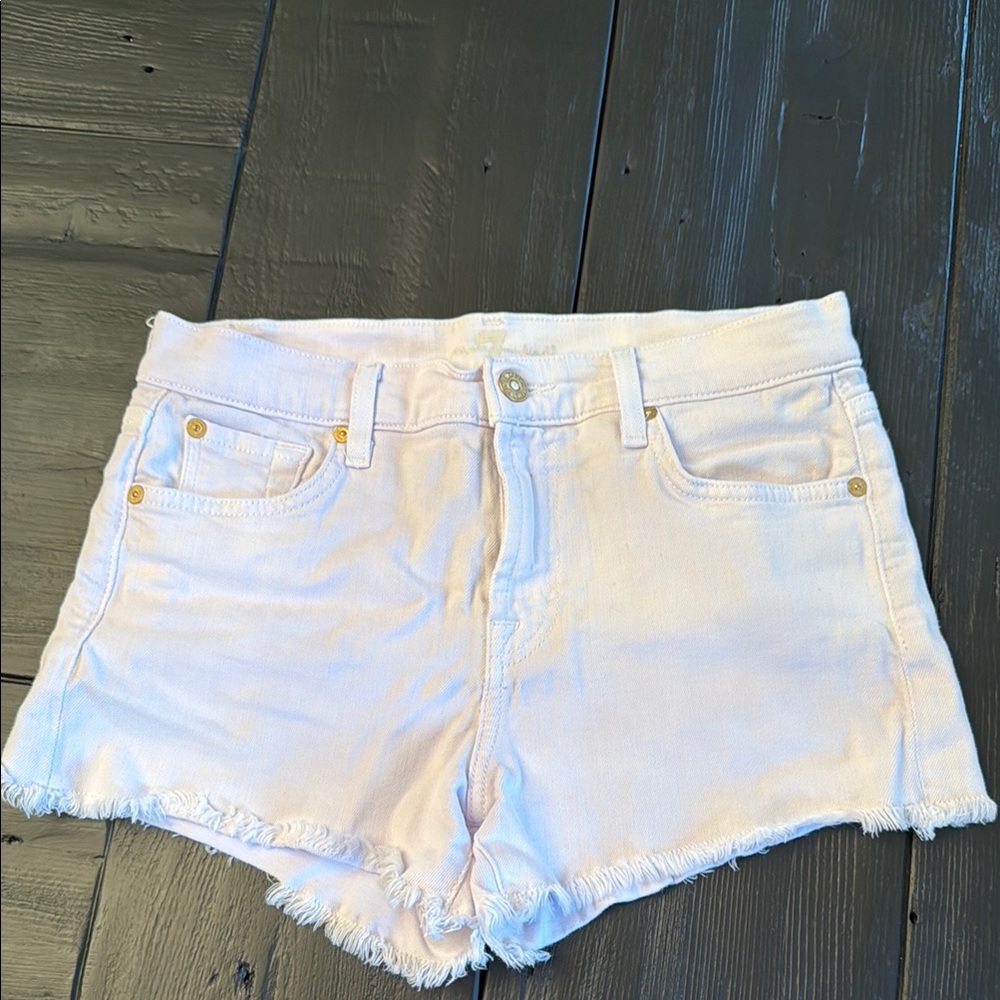 7 for All Mankind White Denim Women's Shorts